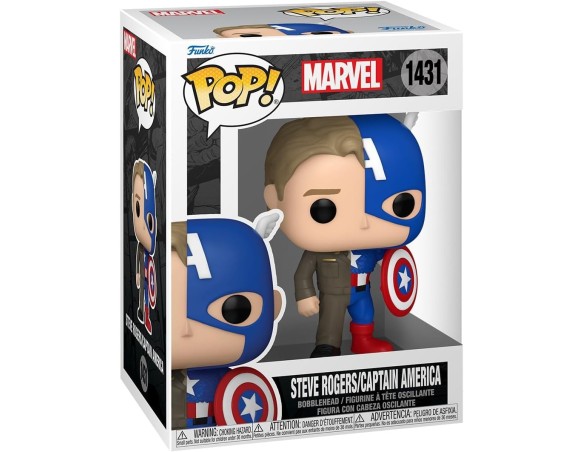 Funko Pop! Marvel: Split - Captain America A/Steve R - Marvel Comics - Fumetti Marvel - Figura in Vinile da Collezione - Idea R