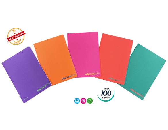Maxi Quaderno ColorXyou Maxi 100g Alta Foliazione Fluo Rigo 5mm Bts25