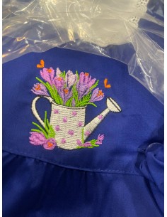 Grembiule con BOTTONE scuola elementare blu bambina Siggi...