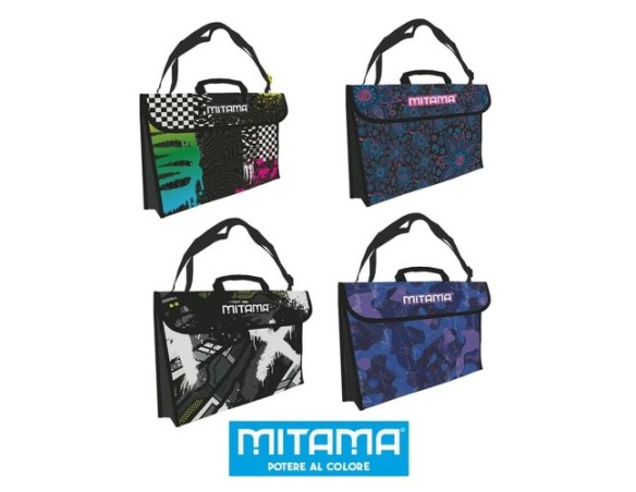 Valigetta in tessuto con tracolla misura a3 boy girl mix scuola SCUOLA MITAMA  53 x 36 x 7 cm.
