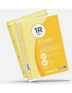 RICAMBI RINFORZATI 1 rigo GIALLO blasetti da 40 fogli