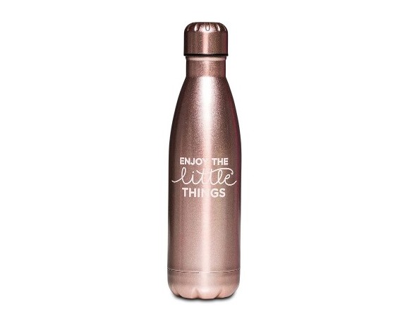 BORRACCIA in acciaio inox POSH + POP bottle TENUTA STAGNA caldo freddo ENJOY THE LITTLE THINGS