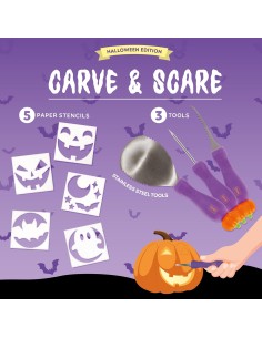 Legami - Kit per intagliare zucca di Halloween - Carve &...