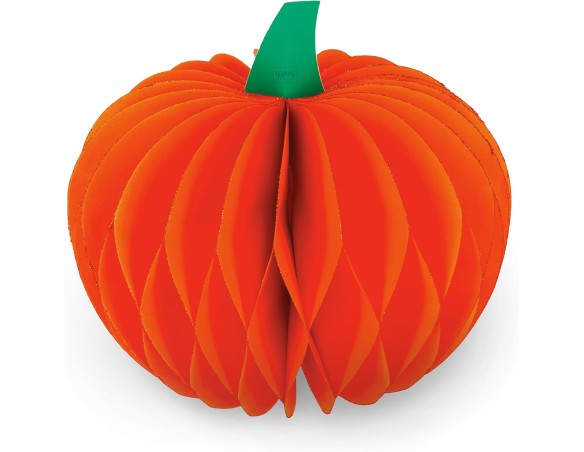 Legami - Zucca Pieghevole What a Pumpkin!, Addobbo per la Casa, Decorazione Halloween in Carta a Nido d'Ape con Decoro Glitter,