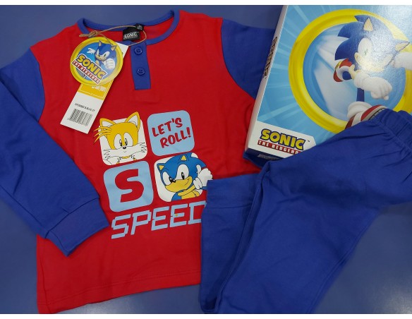 Sonic | PIGIAMA Sonic - Pigiama due pezzi bambino, Caldo cotone,( 20083 )