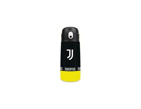 Juventus | BORRACCIA Seven Juventus BOTTLE KID Termica, Nero, Mantenimento Temperatura fino a 24h, Asilo, Scuola Elementare e T