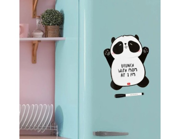 Legami - Lavagna Magnetica, Pennarello con Feltro per Cancellare e Magnete sul Cappuccio, Panda