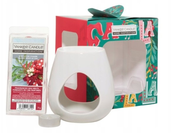 Confezione Regalo Bruciatore Diffusore Scaldacera + 6 cubetti cera Natale Yankee Candle Home Inspiration