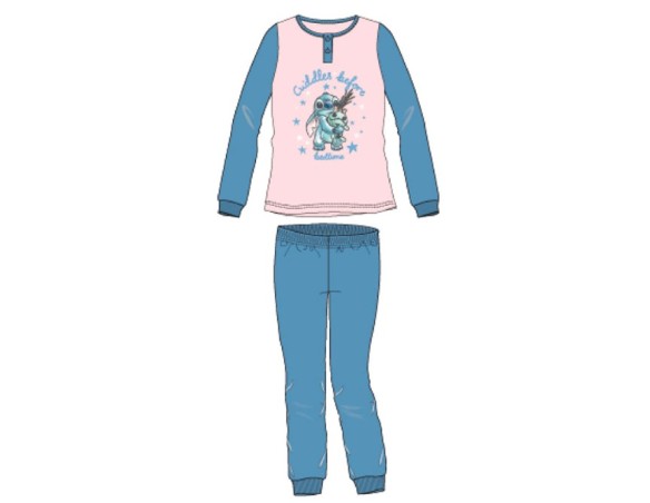 Lilo e stitch - PIGIAMA MANICA LUNGA BAMBINA STITCH DISNEY I HY20109.B CALDO COTONE
