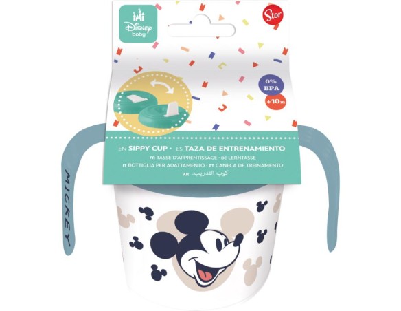 Topolino | Bicchiere baby da viaggio 330ml Topolino Mickey PRIMI SORSI CON BECCUCCIO E MANICI