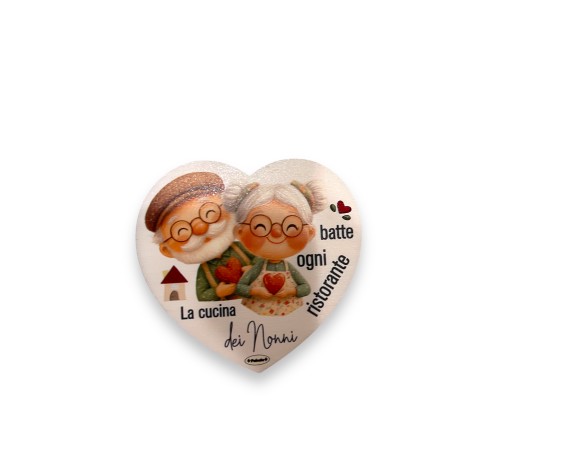 Magnete Cuore calamita nonno nonna nonni In Legno Naturale 7 CM  SPESSORE 4mm festa dei nonni