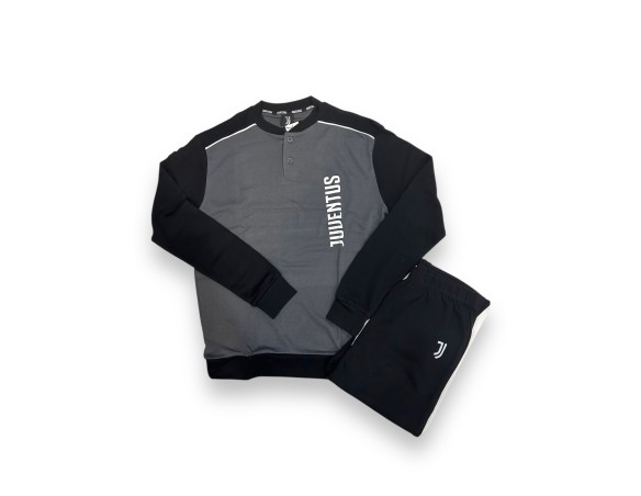 Juventus | PIGIAMA LUNGO IN CALDO COTONE ADULTO juve juventus UFFICIALE 1190 nero o grigio s m l xl xxl