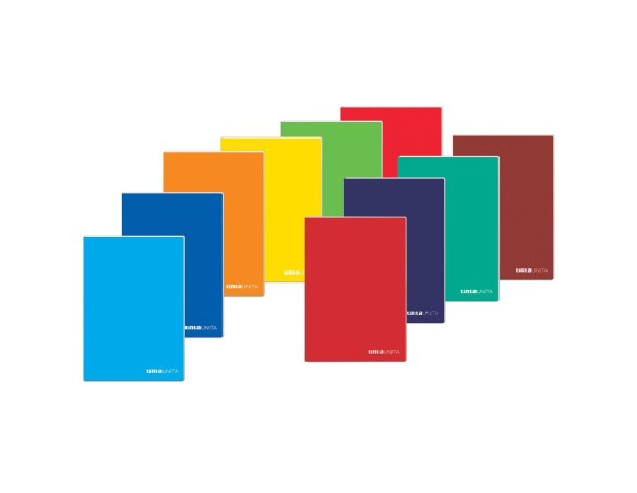 Maxi Quaderno A4 brossurato 96 fogli 90gr a quadretti piccoli da 5 mm O RIGO tinta unita
