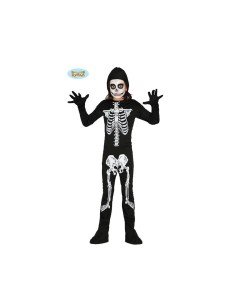 COSTUME NERO SCHELETRO TUTA/CAPUCCIO .X FESTE DI...