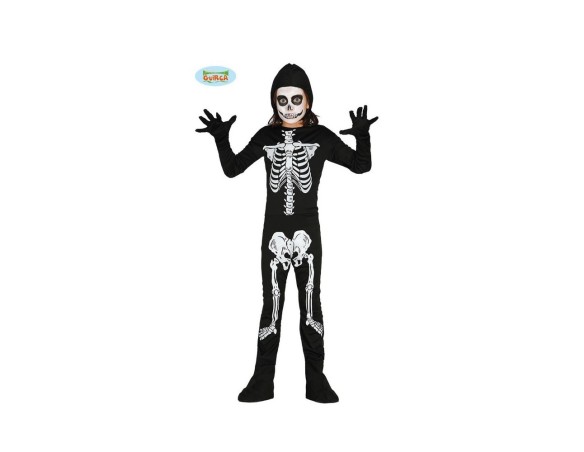 COSTUME NERO SCHELETRO TUTA/CAPUCCIO .X FESTE DI HALLOWEEN CARNEVALE E PARTY A TEMA 100% POLIESTERE
