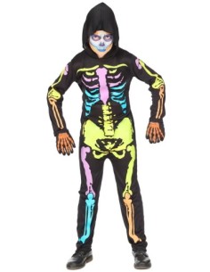 Halloween | Costume bambino bimbo scheletro colorato...