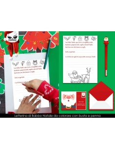 Letterina di Babbo Natale con busta e penna
