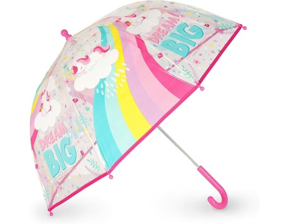 Legami - Ombrello per Bambini Dancin' In The Rain, Struttura Antivento, Apertura manuale, Chiusura in Tessuto con Spazio per No