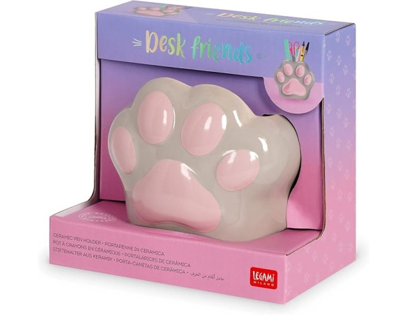 Legami - Portapenne in Ceramica, Desk Friends, Tema Kitty Paw, da Scrivania, Dipinti a Mano, Idea Regalo, Desk Organizer