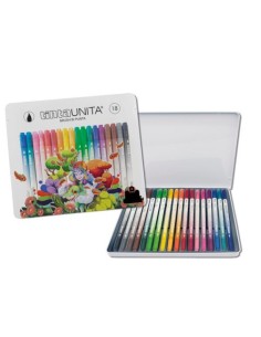 Tinta Unita metal box 18 pennarelli brush bi-punta –...