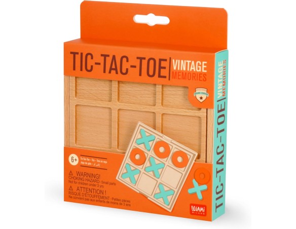 Legami - Tris Tic-Tac-Toe con 10 tessere, Guida al Gioco con Istruzioni inclusa, Tabellone in Legno di Faggio, Tessere in MDF, 