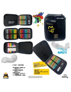 Astuccio big Fraffrog TintaUnita con pastelli, brushpen e...