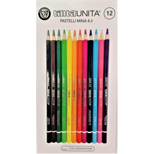 PASTELLI A COLORI DA 12 CON MINA 4.2 mm TINTA...