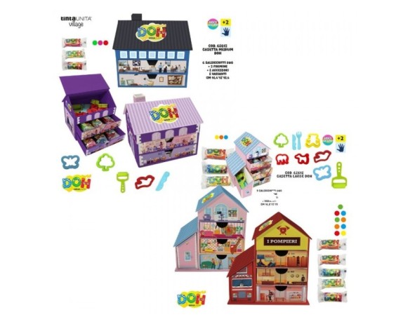 Plastilina TintaUnita Doh crea il tuo villaggio, casetta grande contenitiva con formine