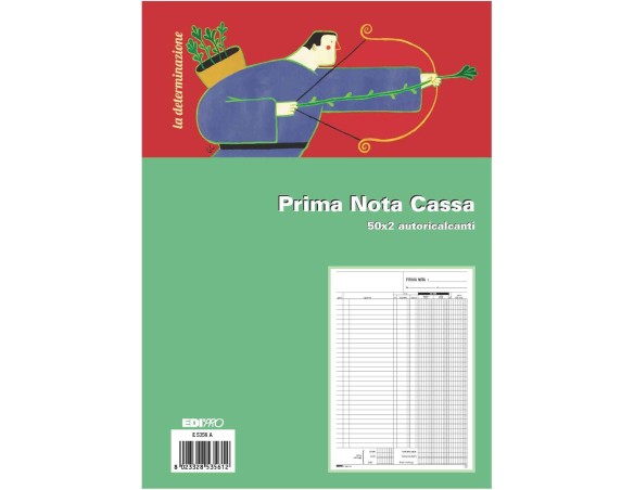 Blocco prima nota cassa entrate - uscite - iva - 50 fogli autoric. 31x21 E 5356 A - VERTICALE