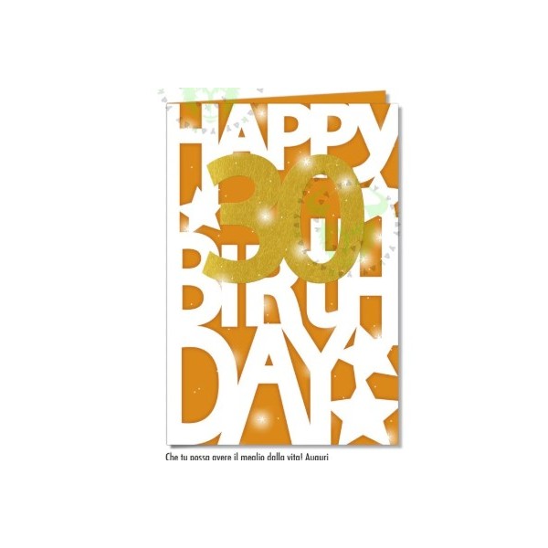 Biglietto Compleanno Glitter 30 Anni