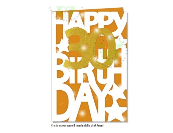 Biglietto Compleanno Glitter 30 Anni