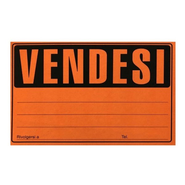 Targa Cartello vendesi 32x23cm cartoncino...