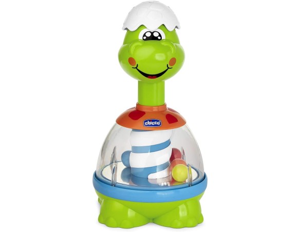 Chicco Dino Trottolino, Trottola con Sfere Colorate, Pomello e Specchio Centrale per Giochi di Luce, Regalo Neonati e Bambini 6