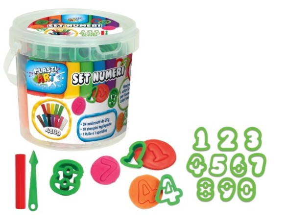 Plastiart - Secchiello Numeri 24 Salsicciotti x20 con Accessori