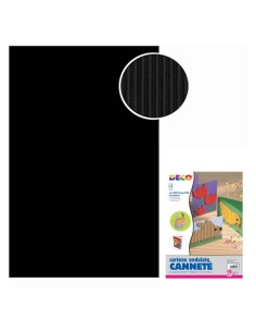CARTONCINO ONDULATO CANNETE' CM. 50 X 70 COLORE NERO...