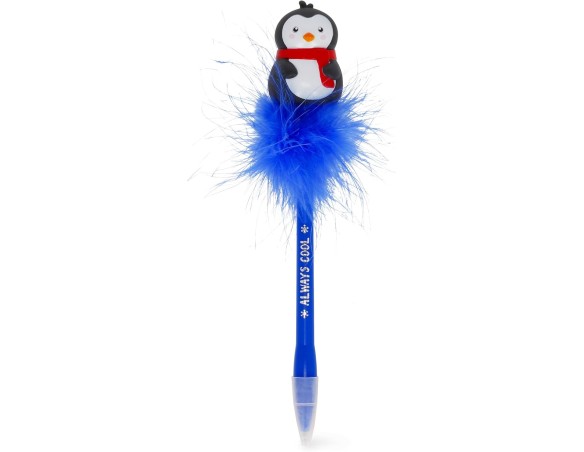 Legami ! Penna a Sfera con Pinguino luminoso, Inchiostro Blu, Punta da 0,7 mm, per Bambini e Adulti, Tema Penguin, 3.5 x 20 cm