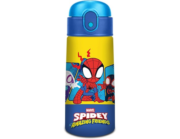 Spiderman Spidey | Borraccia Con Cannuccia Apertura Automatica Spiderman Spidey Bottle Kid - seven