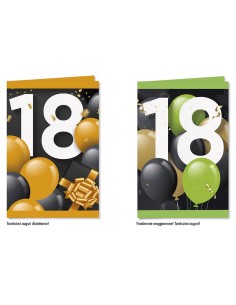 BIGLIETTO AUGURALE COMPLEANNO 8,5X13,5 18 ANNI CROMO