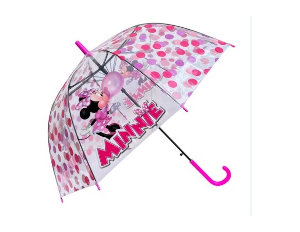 Minnie | OMBRELLO LUNGO AUTOMATICO manuale MINNIE 48 cm EVA TRASPARENTE