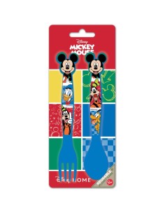 Topolino | SET DUE POSATE TOPOLINO MICKEY IN PLASTICA RIGIDA