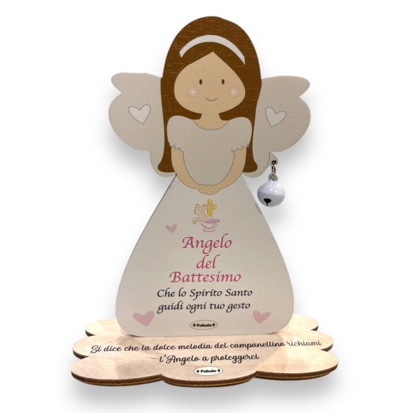 Porta Foto/Memo Angelo del battesimo rosa...