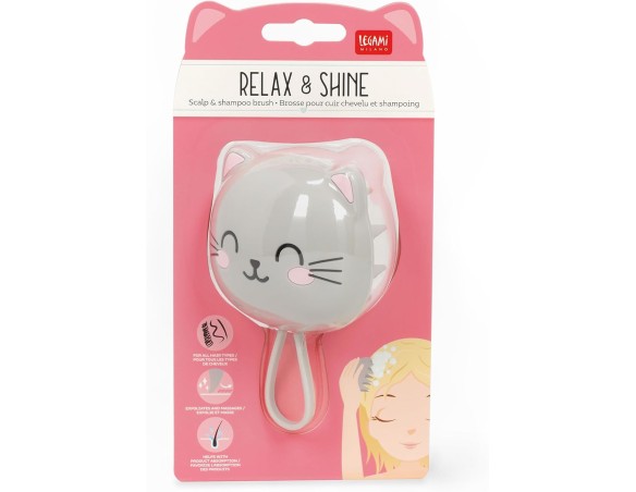 Legami - Spazzola per Cuoio Capelluto e Shampoo Relax & Shine, massaggia, esfolia, stimola la Microcircolazione, Capelli più sa