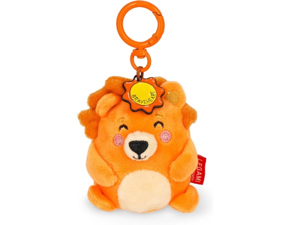Legami - Portachiavi Super Soft! a Tema Lion Leone, Portachiavi di Peluche, Ciondolo con Messaggio Inciso e Moschettone in Zinc