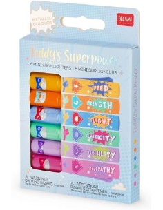 Legami Set di 6 Mini Evidenziatori - Teddy's Superpower 2