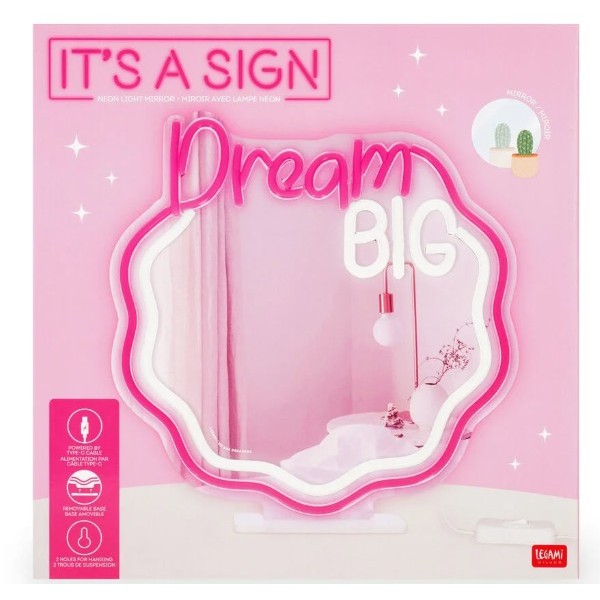 Legami - Specchio con Luce Led Effetto Neon -...