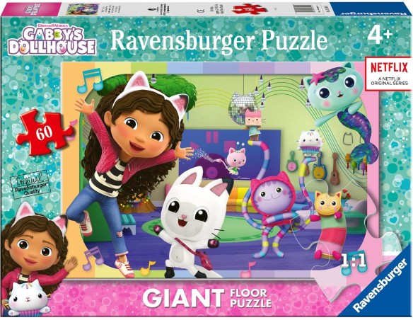 Ravensburger - Puzzle Gabby's Dollhouse, Collezione Giant Pavimento, Idea Regalo per Bambini 4+ Anni, Gioco Educativo e Stimola