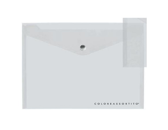 BUSTA CON BOTTONE IN PPL A3 TRASPARENTE TOP QUALITY 10826 29,7 x 42 cm