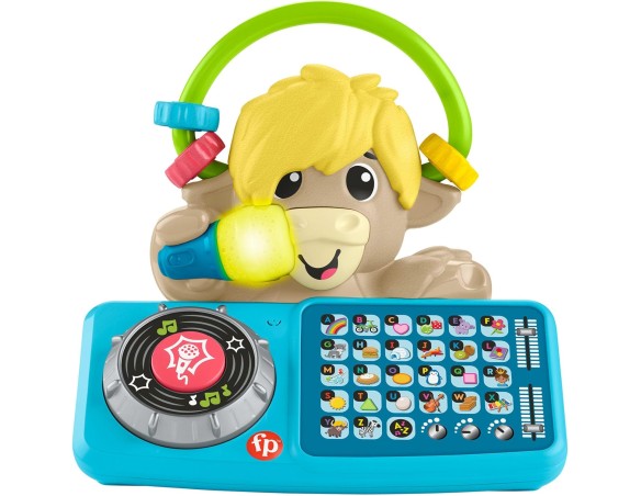 Fisher- Price Animal Band - Lello il Torello Prime Parole, toro interattivo per l'apprendimento con tasti a forma di lettera e 
