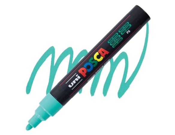PENNARELLO UNI POSCA MM.2,5 UNIPOSCA PC5M COLORE VERDE ACQUA (COLORE VERDE ACQUA)