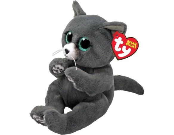 Beanie Boos | Peluche Ty Beanie Boos Binx il Gattino Grigio con gli Occhioni Azzurri Glitter, i Coccolosi Animaletti di Peluche